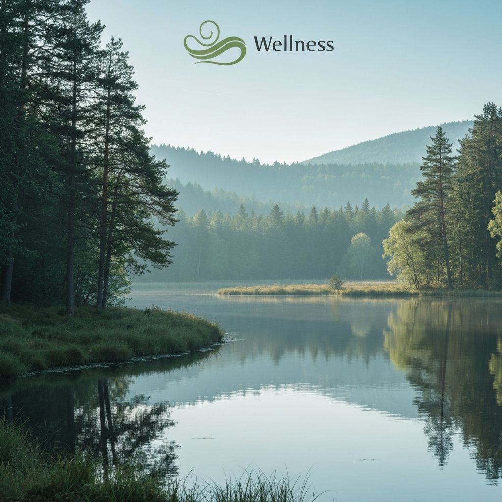 Peaceful natural environment promoting relaxation and stress reduction