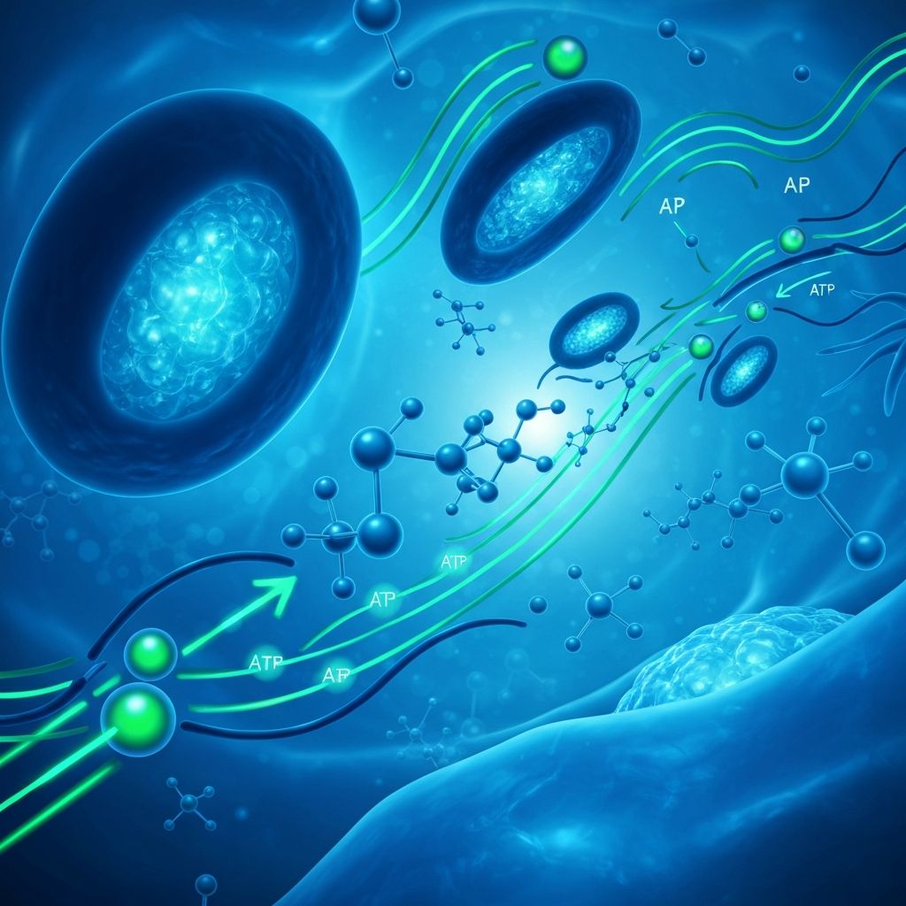 Abstract visualization of energy pathways in cellular processes